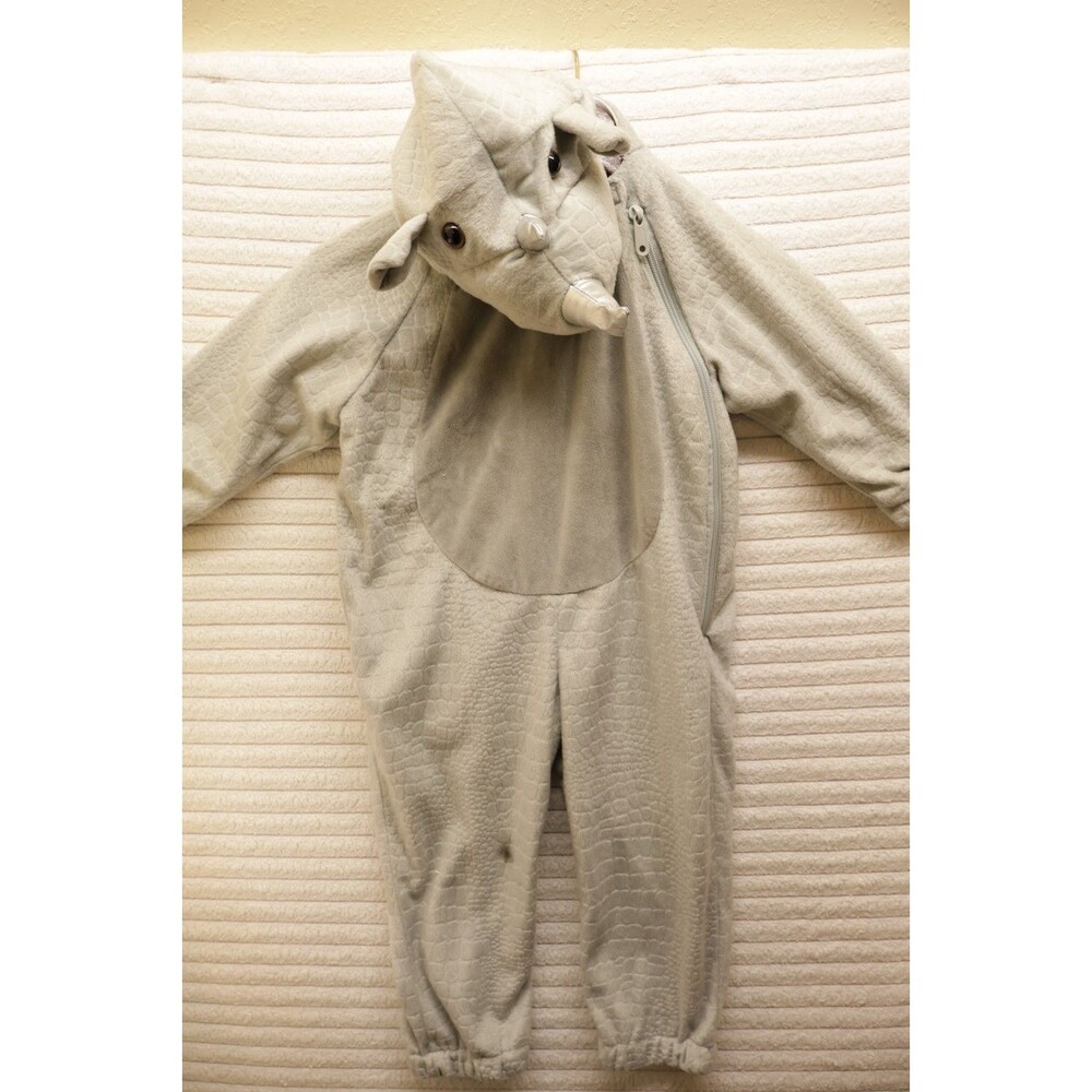Hyde and EEK Boutique Toddler Rhino Costume Gray Plush Jumpsuit 18-24 Months - Picture 1 of 7